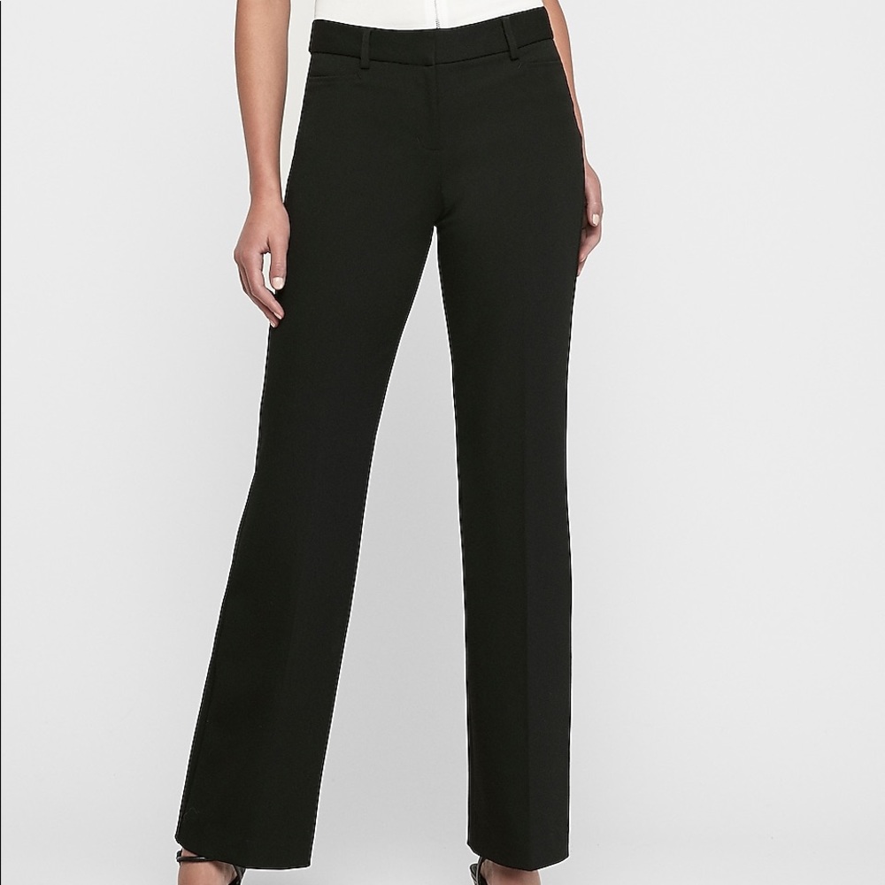 Express Mid Rise Editor Trouser Pant Black